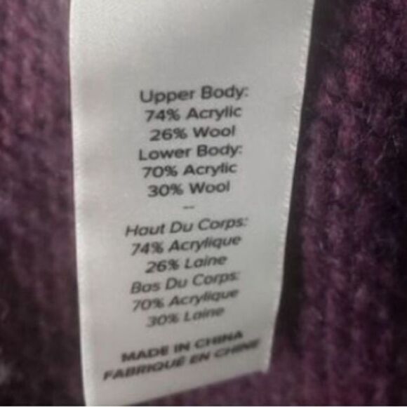 Cinq A Sept Women’s Size XS Sweater Purple Gianni Fair Isle Sequin Wool Y2K - Picture 14 of 15